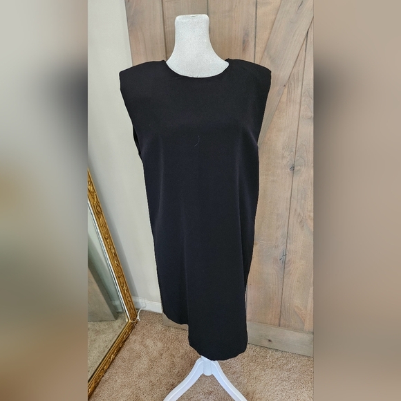 ZARA Shoulder Pad Mini Dress In Black. Size Medium NWT - Picture 12 of 14